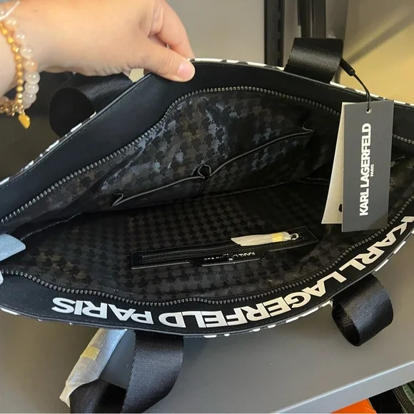 Karl Lagerfeld Black and White Tote Bag - Picture 2 of 2